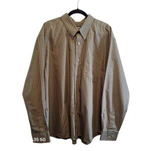 Eddie Bauer Mens XXL Relaxed Fit Long Sleeve Plaid Shirt Wrinkle & Stain Resista